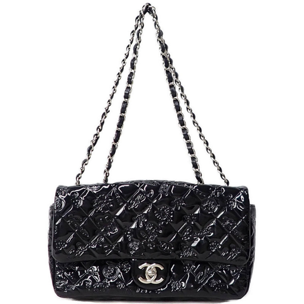 Chanel Icon Symbol Charm Chain Shoulder Bag Black
